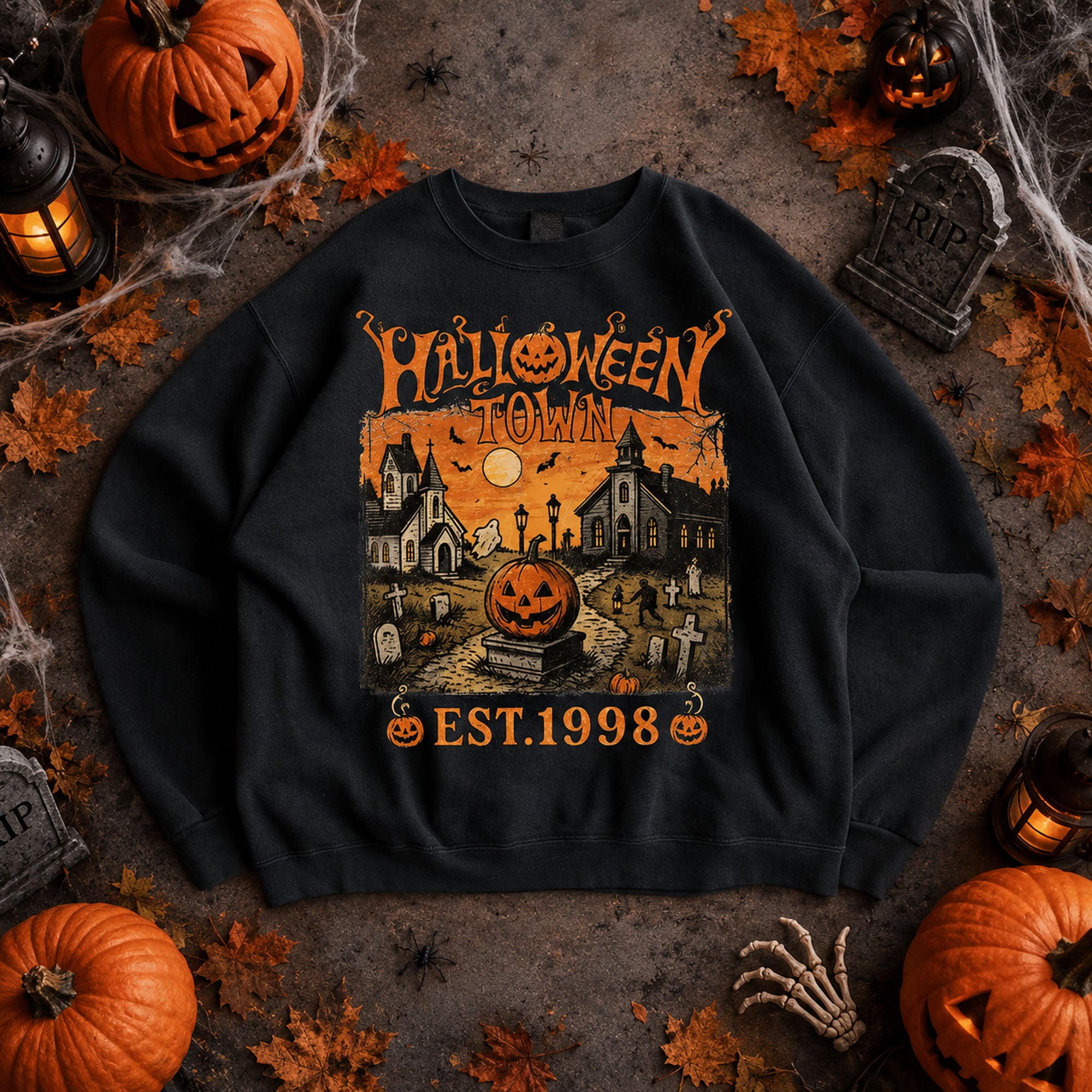 Halloweentown Est 1998 Vintage 90s Style Graphic Sweatshirt