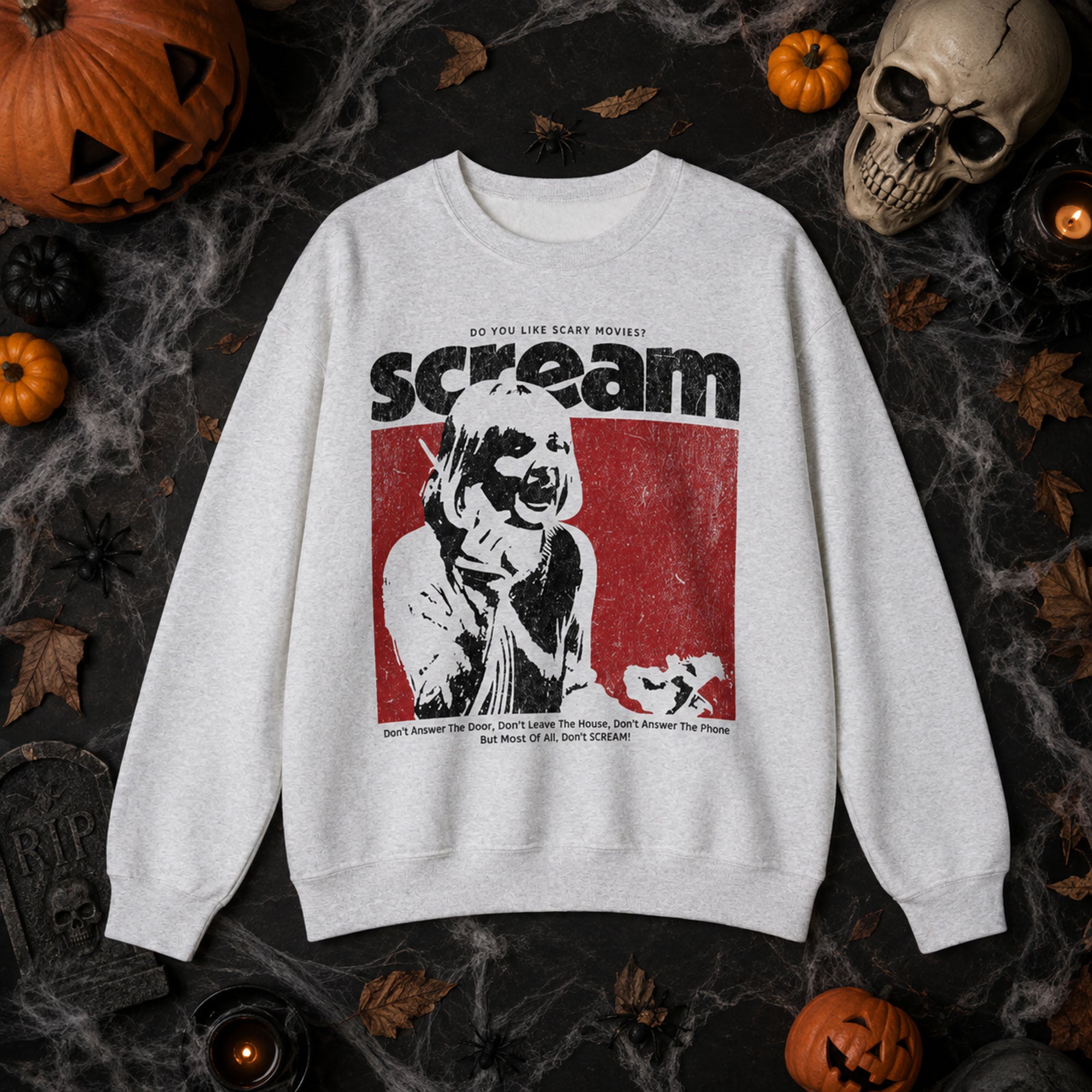Retro Horror Halloween Sweatshirt: Scream Movie, Slasher Shirt