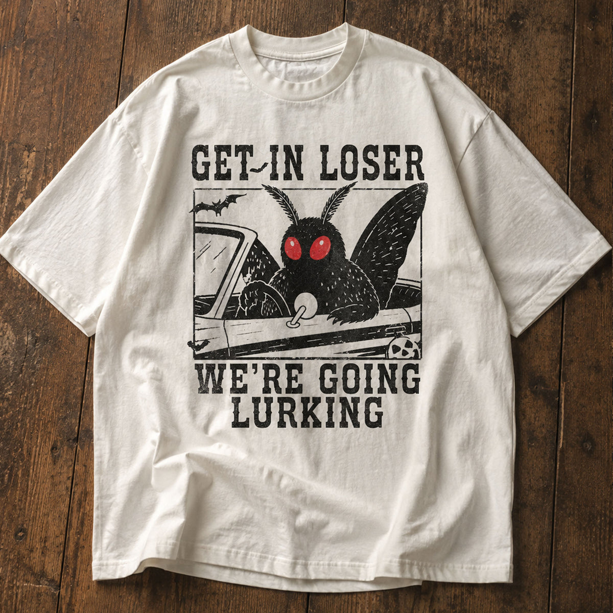 Vintage Mothman Shirt, UNISEX Comfort Colors Get In Loser Lurking