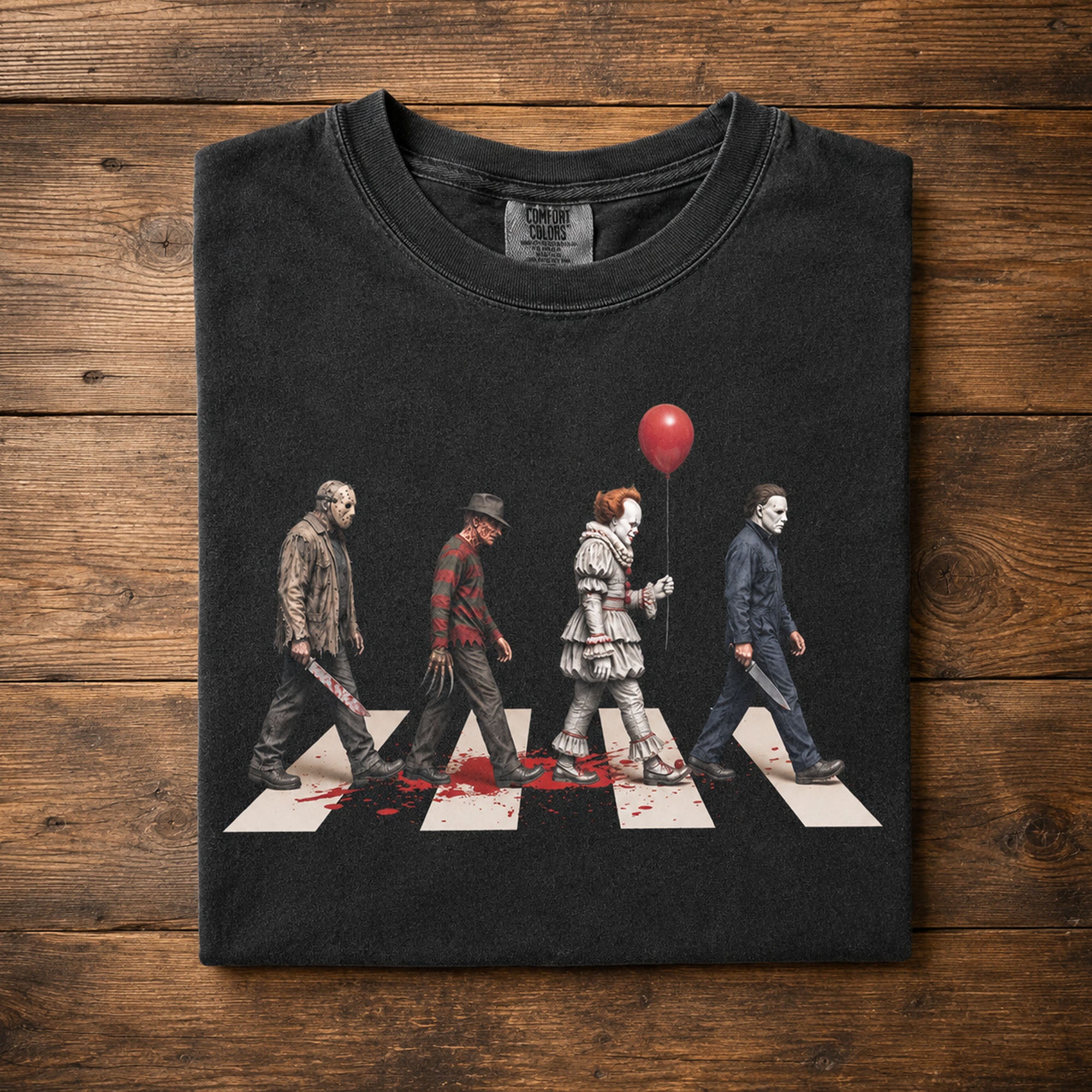 Vintage Horror Characters Abbey Road Shirt