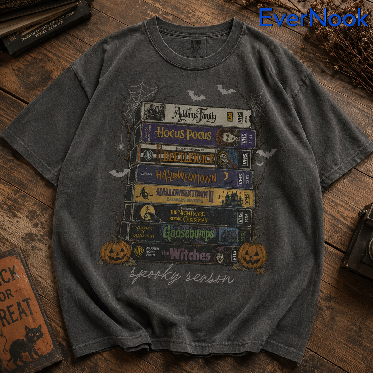 Vintage Halloween VHS Shirt, Retro Spooky Season Comfort Colors Tee