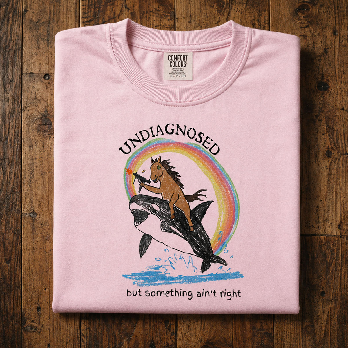 Comfort Colors® Sarcastic Undiagnosed but something ain't right T-Shirt, Mental Health Humor, Retro Vintage